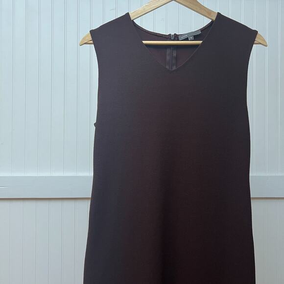 Vince Dress Brown Old Money Mushroomcore Sheath Midi Bodycon Stretch Knit 8 - Picture 4 of 13